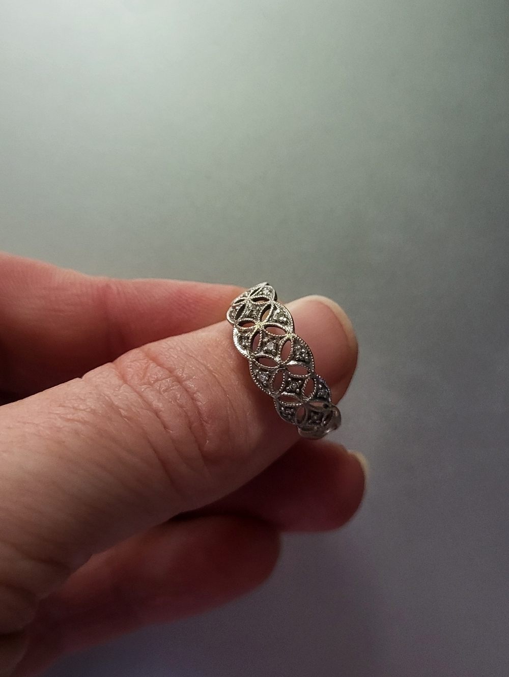 9ct white gold and Natural Diamond Band